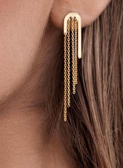 18K Gold Chain Earring - navidjewellery