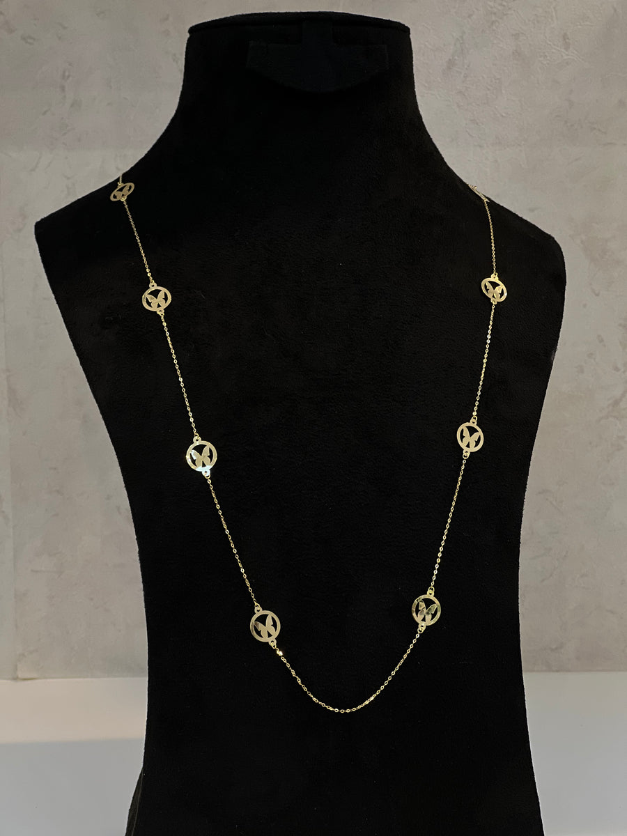 18K Gold Long Necklace - navidjewellery