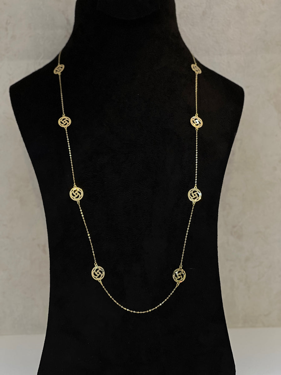 18K Gold Long Necklace - navidjewellery