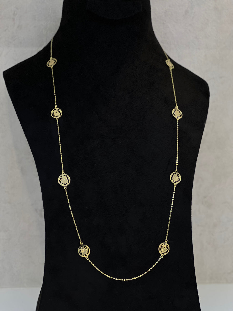 18K Gold Long Necklace - navidjewellery