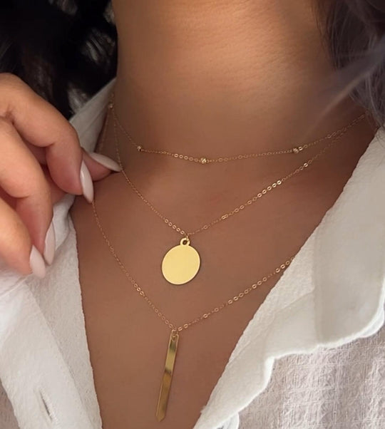 18k Gold triple-line Necklace - navidjewellery