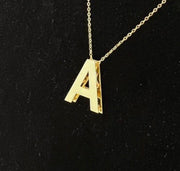 18K Gold 3D letters Necklace - navidjewellery