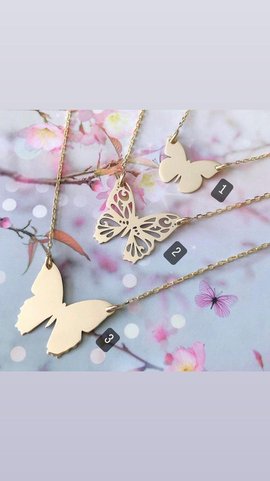 18k Gold Butterfly Necklace - navidjewellery