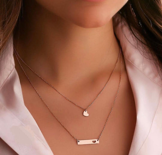 18K Gold Double Line Necklace - navidjewellery