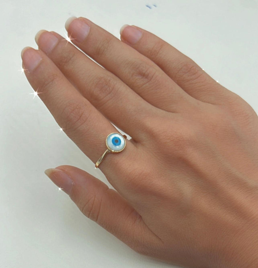 18K Gold Evileye Ring - navidjewellery