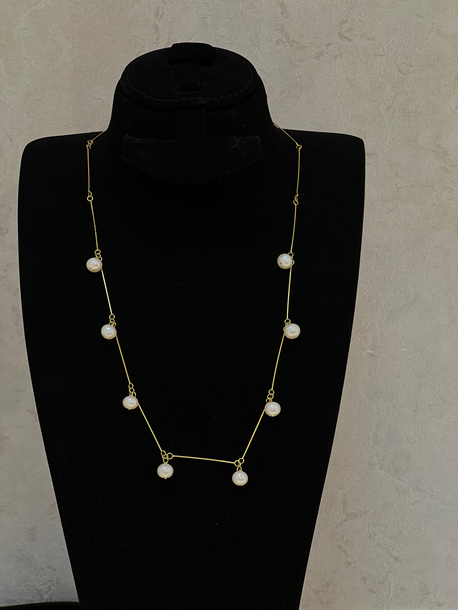 18k Gold Half Set With Pearl - navidjewellery