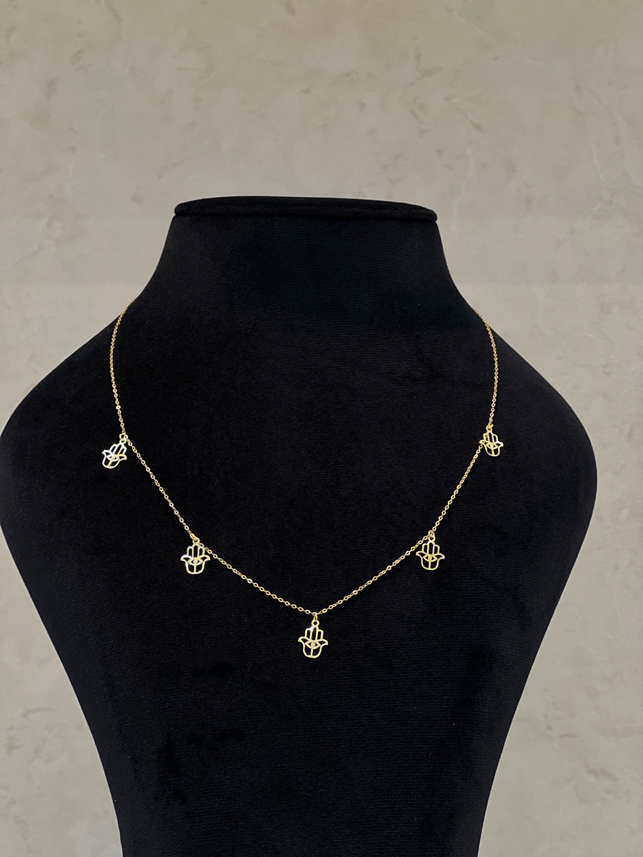 18K Gold Hamsa Half Set - navidjewellery