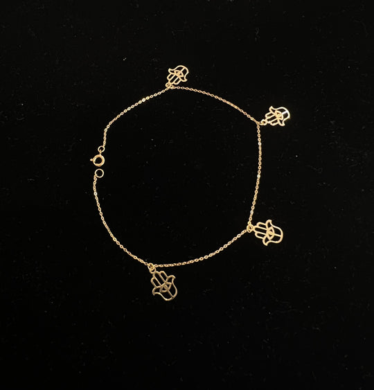 18K Gold Hamsa Half Set - navidjewellery