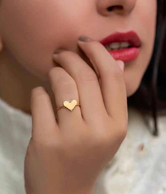 18K Gold heart ring - navidjewellery