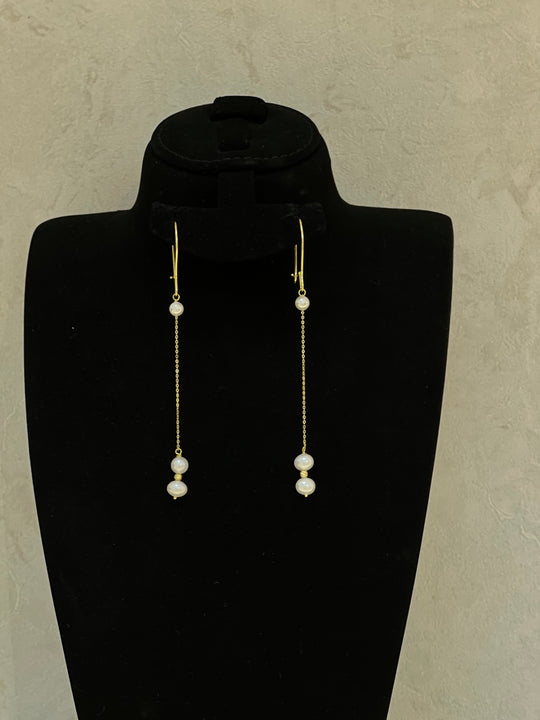 18K Gold Pearl Earring - navidjewellery