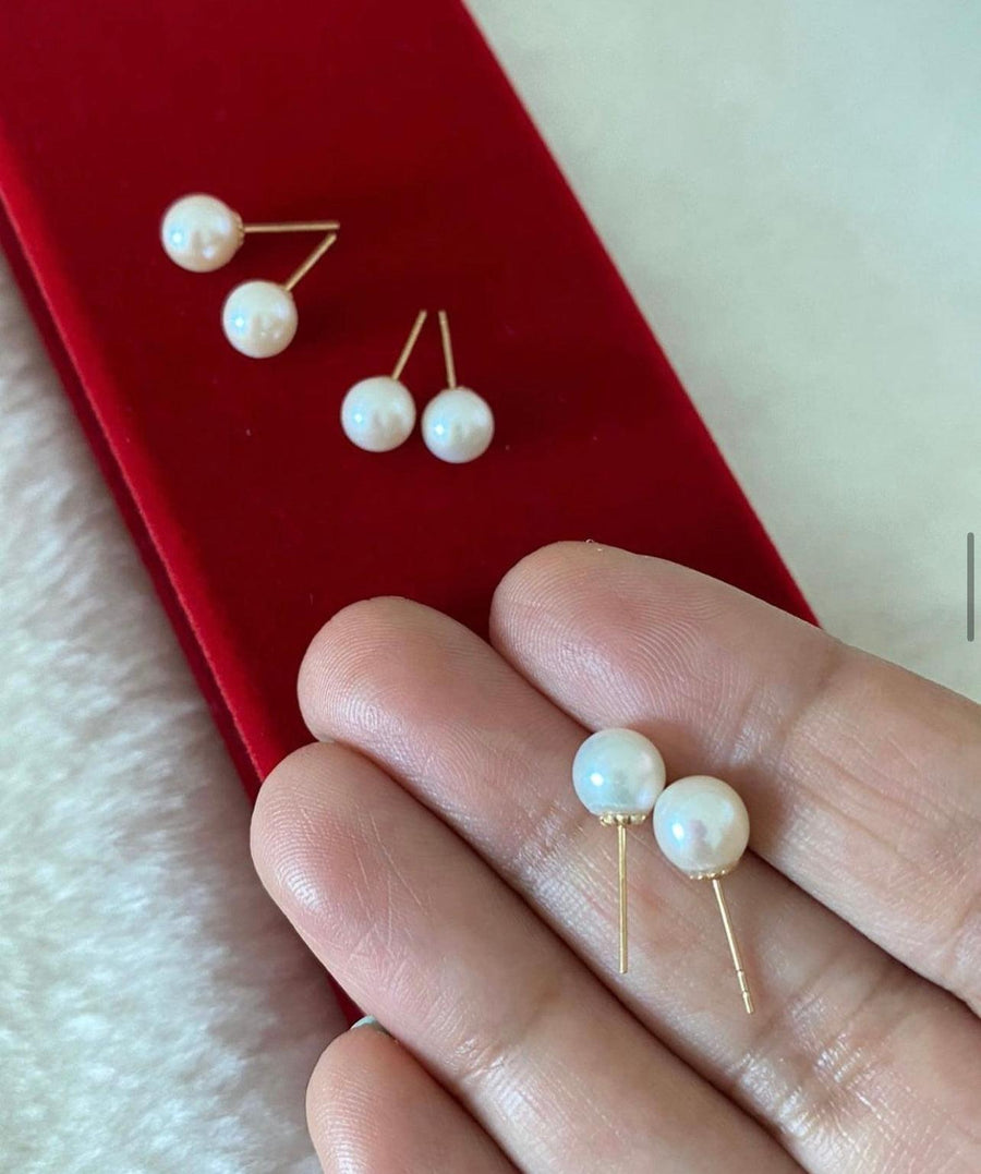 18K Gold pearl Earrings - navidjewellery