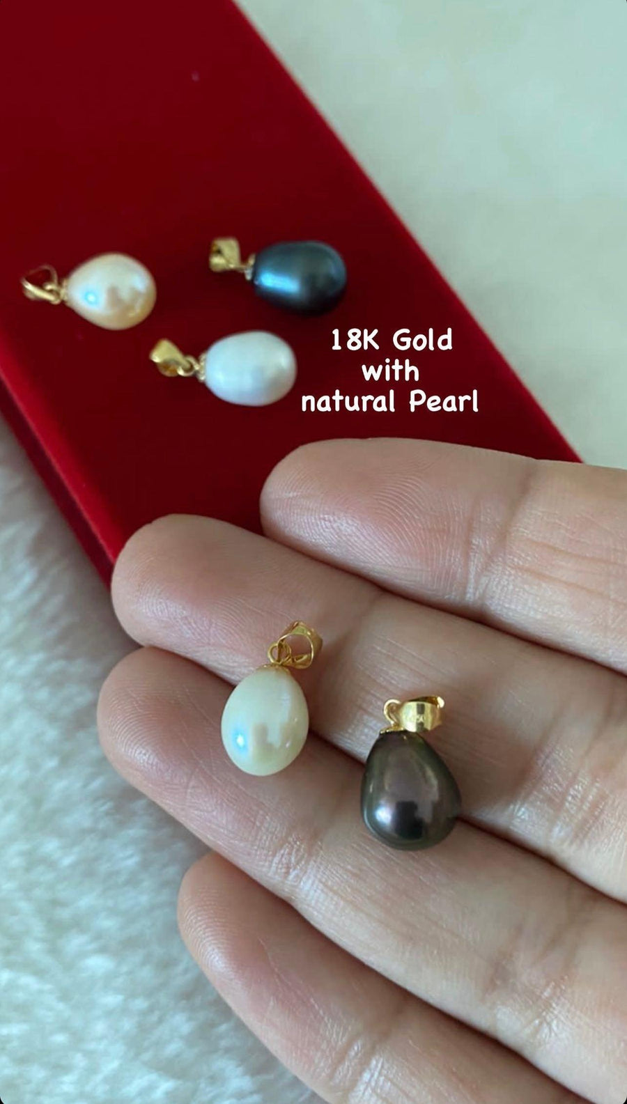 18K Gold Pearl Pendant - navidjewellery