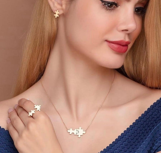 18k Gold Puzzle Half Set - navidjewellery